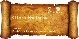 Klinko Marianna névjegykártya